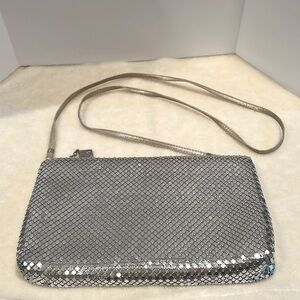 Whiting and Davis Vintage Silver Tone Mesh Crossbody/Clutch